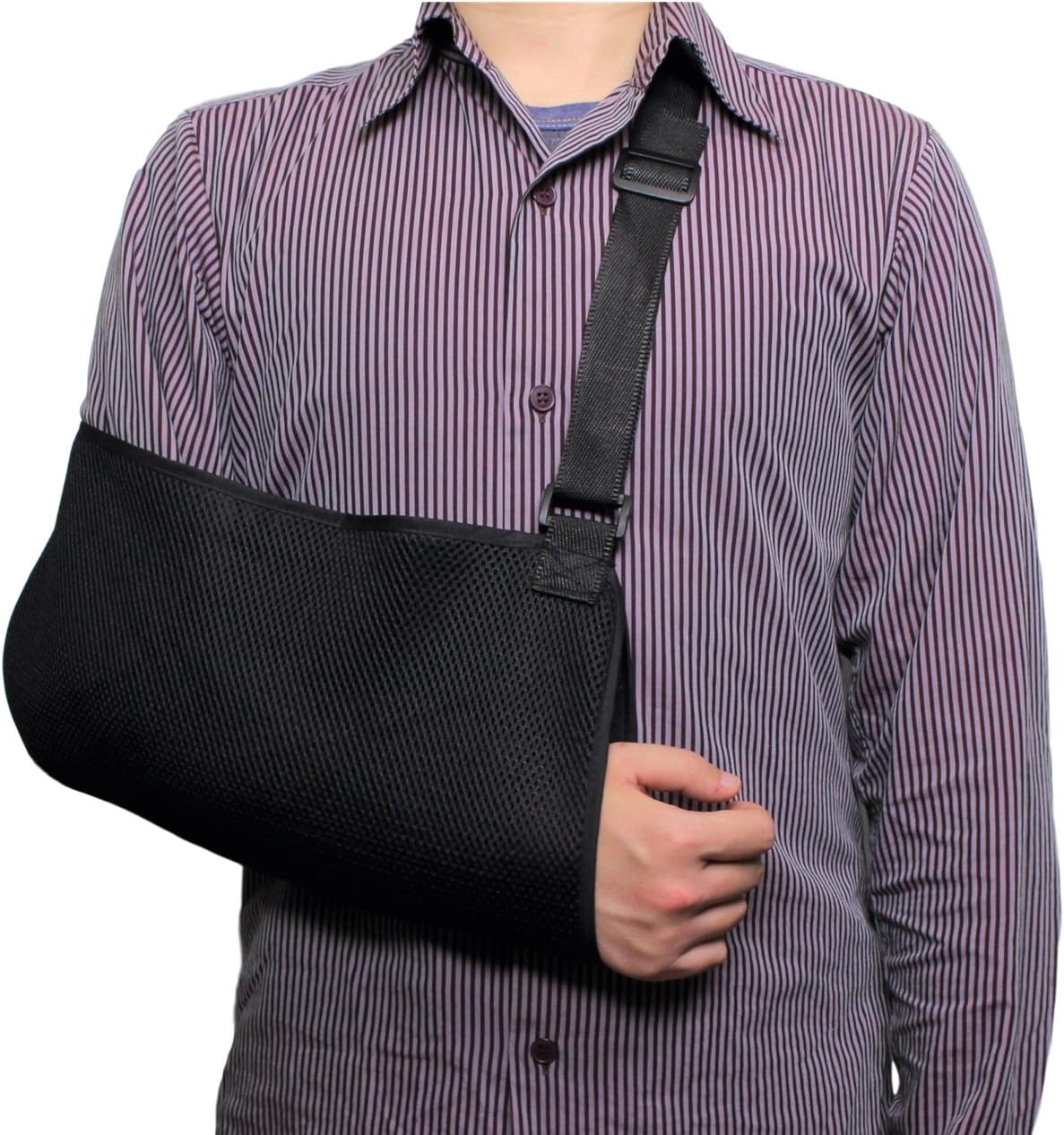 Amazon Co Jp Richair 腕つりサポーター 腕の骨折 脱臼時のギブス固定 メッシュ繊維 通気性良好 アームホルダー フリーサイズ ブラック スポーツ アウトドア