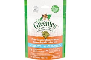 GREENIES Feline Cat Treats Natural Dental Care, Oven Roasted Chicken Flavour, 2.1oz. Pouch