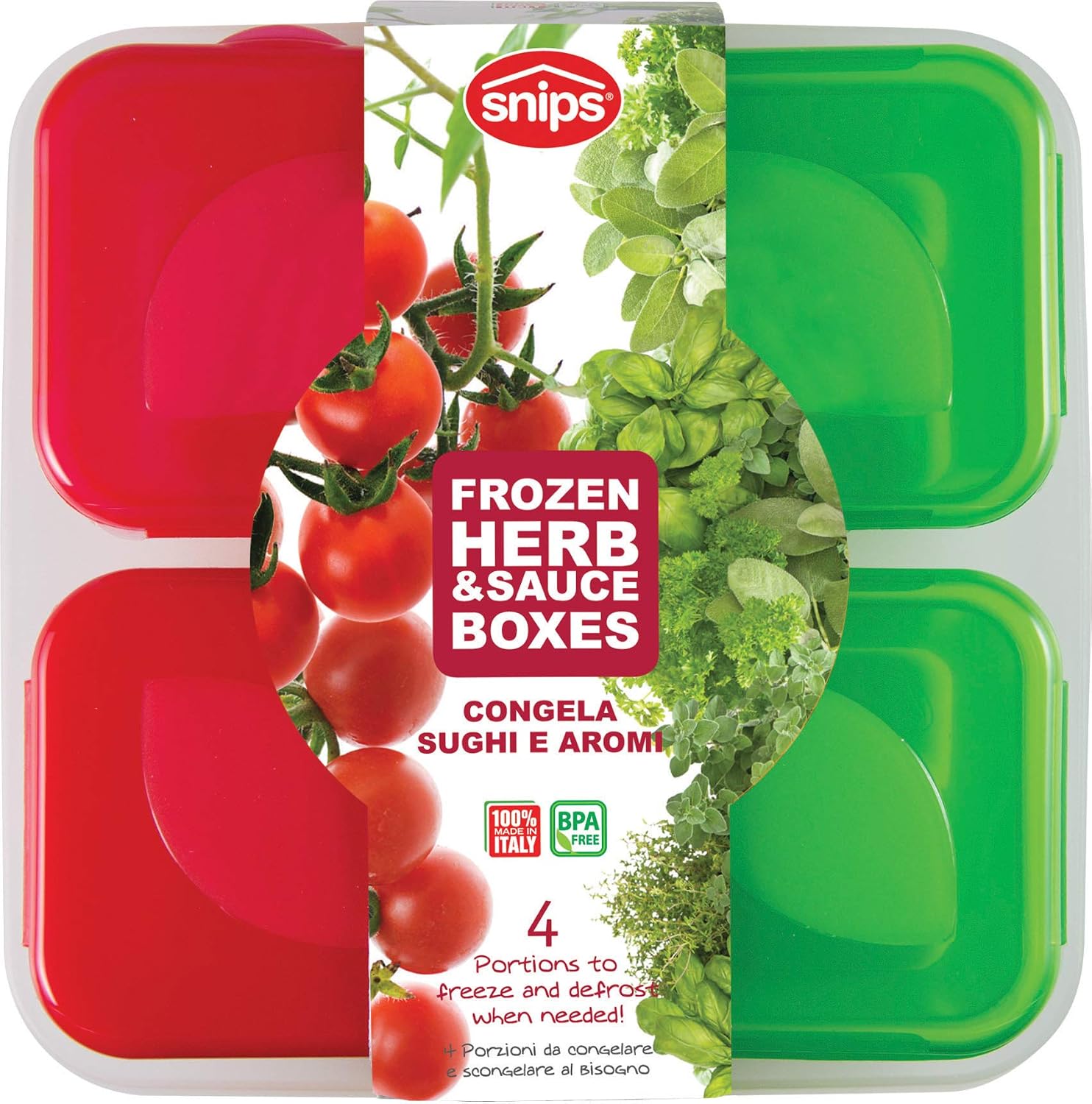 Snips Food Container Frozen Sauce And Herb Boxes, 33060, Multi-color