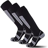 Pure Athlete Alpine Ski Socks Wool Snowboard and Skiing Warm Midweight Socks Merino Men and Women