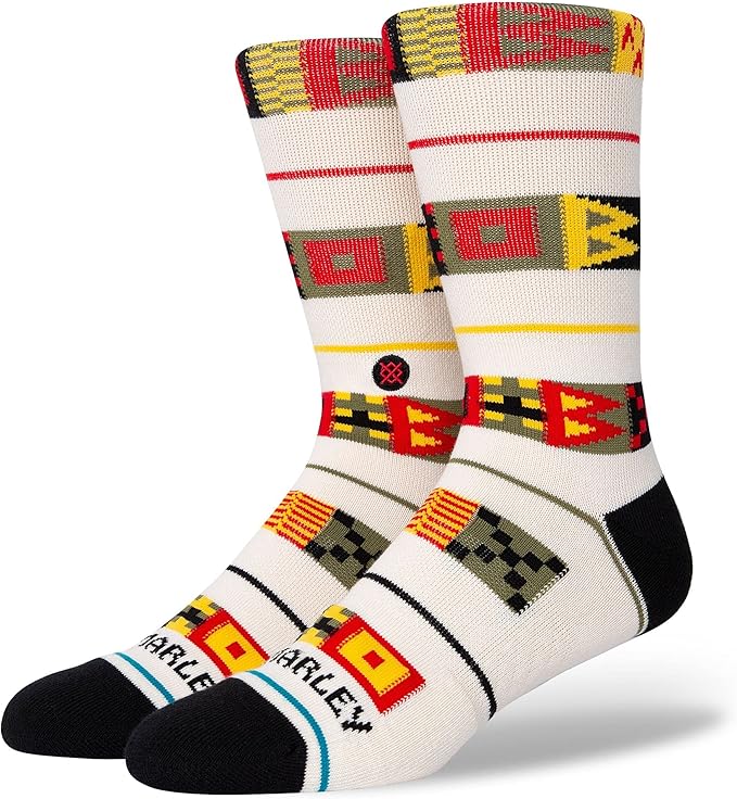 Stance Men's Bob Stripe Crew Socks Canvas UK Size 6 8.5 Amazon.co.uk Clothing