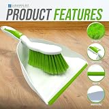TDBS Dustpan and Brush Set Green – Easy Hold Soft Bristles Home Cleaning view 4