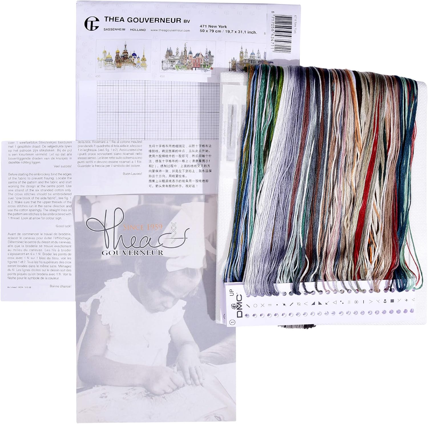 Thea Gouverneur Cross Stitch Kit, New York on Aida (18 Count), 50x79cm - Image 4
