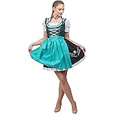 Edelweiss Creek Women’s Oktoberfest Dirndl Dress – 3-Piece Traditional German Bavarian Outfit Black & Green