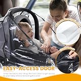 Orzbow Car Seat Rain Cover with Large Window Universal Fits Maxi Cosi Cybex view 2