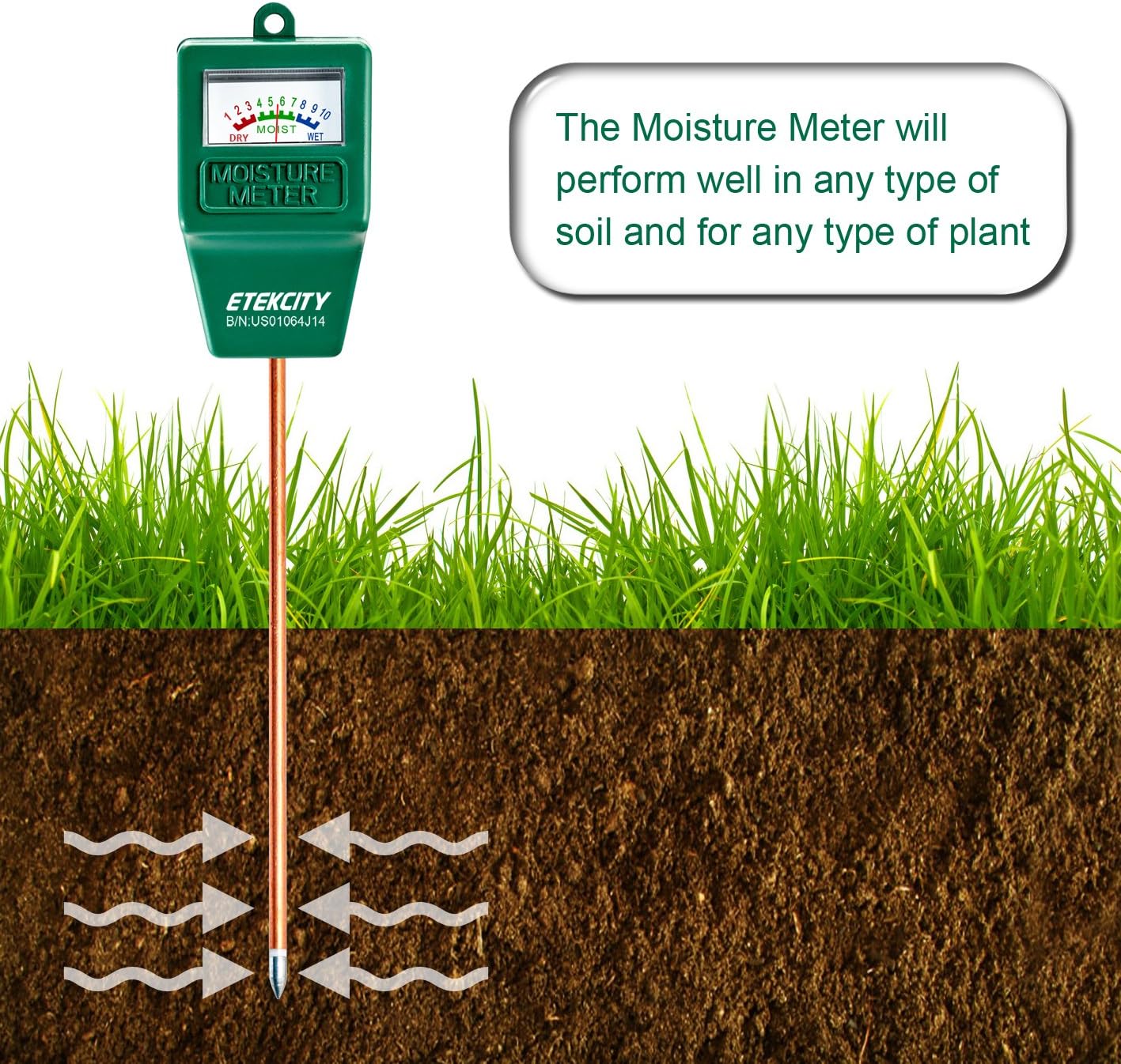 Moisture & pH Meters Indoor/Outdoor Soil Moisture Sensor Meter