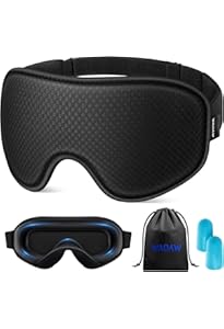 Masque De Sommeil Super Doux Et Confortable Pour Dormir, Masque De Nuit Avec Sangle Réglable, Masque 100 % 3D Profilé Sans Pression Avec Bouchons D'oreilles Pour Dormir, Voyage, Travail De Nuit