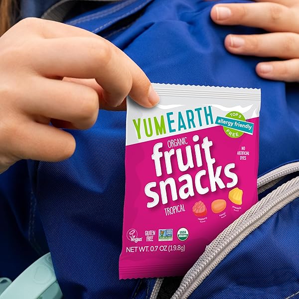 YUMEARTH ORGANIC TROPICAL FRUIT SNACKS, 0.7 OUNCE (PACK OF 10)