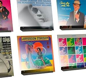 Hudson Hi-Fi LP Vinyl Record Wall Display - Six Pack - Display Your Daily Listening in Style - Grey