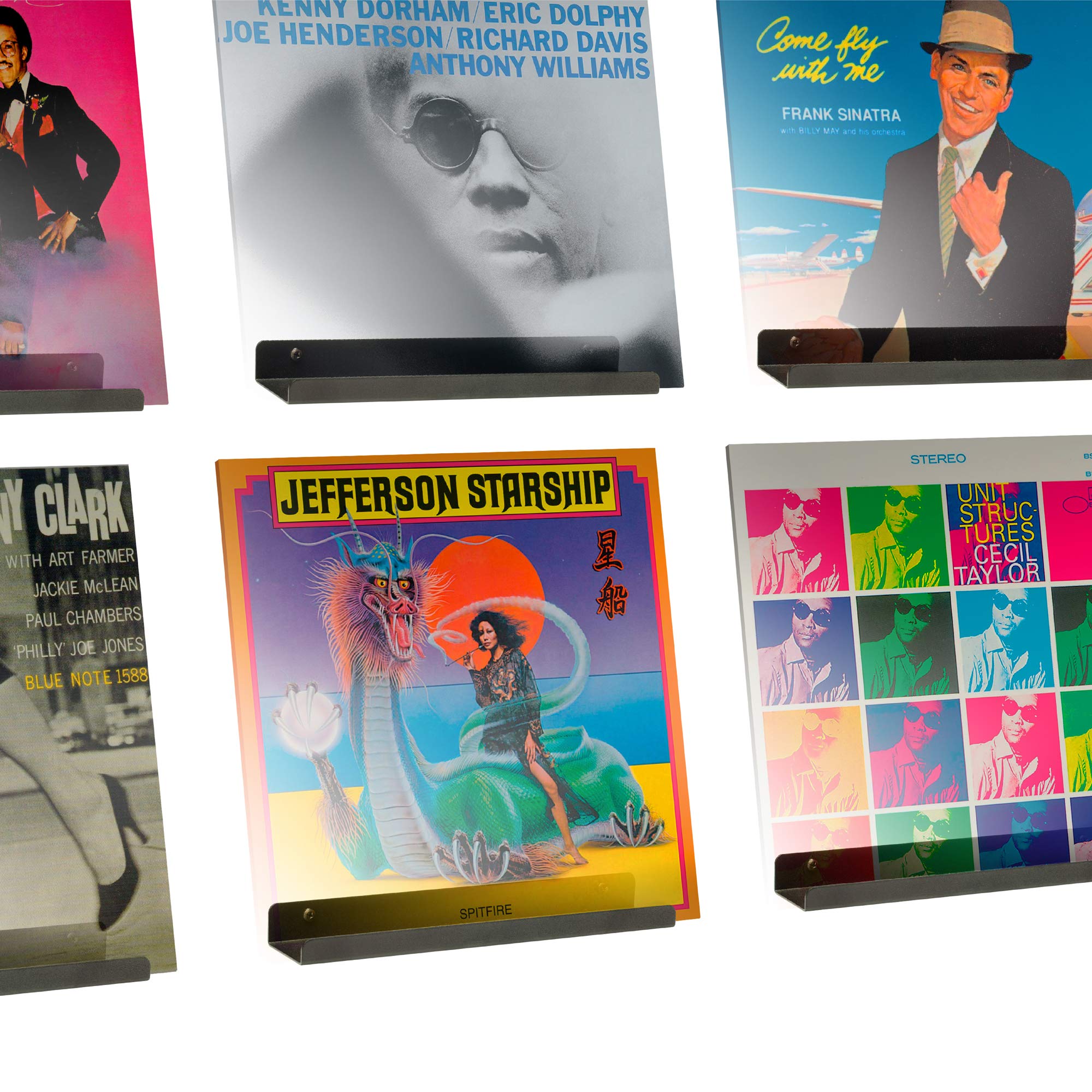 Hudson Hi-FiHudson Hi-Fi LP Vinyl Record Wall Display (Grey, 6 Pack)