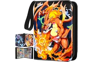 MXJIAELE Card Binder for Pokemon Cards Holder 9-Pocket, Trading Binders for Card Games Collection Case Book Fits 900 Cards With 50 Removable Sleeves Display Storage Carrying Case