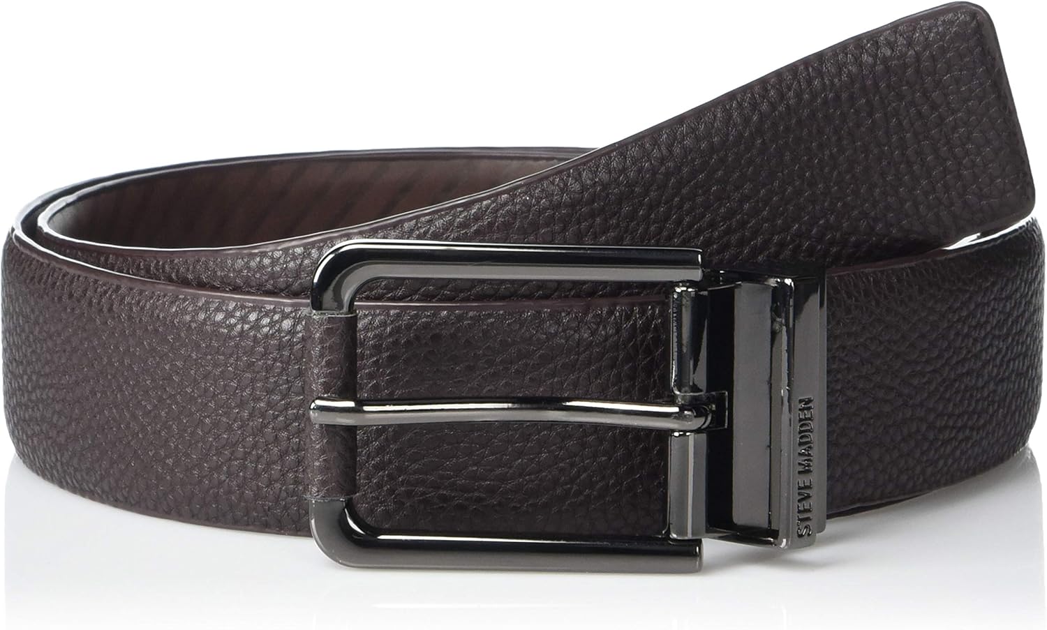 Steve Madden mens Steve Madden Men's Reversible Pebbled Stretch Belt