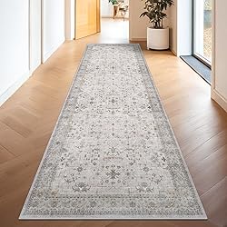 Hazo Haus Light Gray Washable 2'6"x10' Wide Hallway
