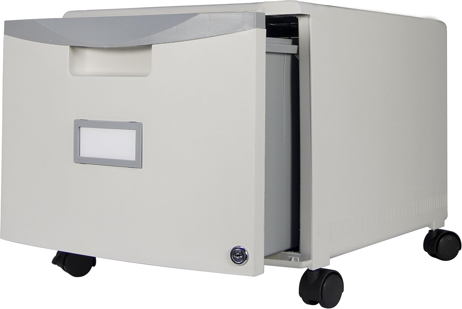 Storex Single Drawer Mini File with Lock and Casters, 18.25 x
