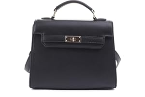 EVVE Women's Top Handle Satchel with Detachable Strap Small Pebbled Leather Fashion Crossbody Bag