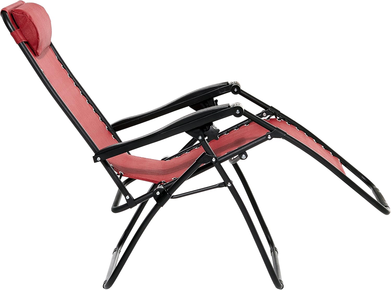  Basics Outdoor Zero Gravity Lounge Folding Chair, Burgundy : Furniture & Decor