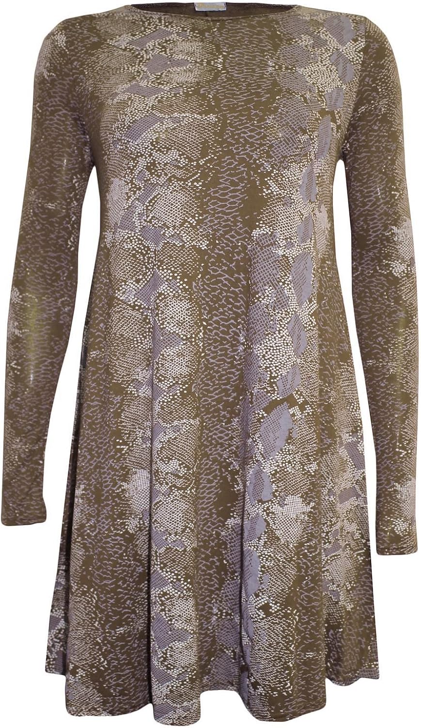 snake print skater dress