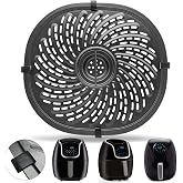Air Fryer Replacement Tray for PowerXL Vortex 7 QT Air Fryer, Oval Nonstick 10.3''*9.5'' Air Fryer Replacement Parts Accessories Rack Basket Grill Pan Grill Plate Crisper Plate with Rubber Bumpers