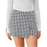 Milumia Women's Asymmetrical Wrap Skirts High Waisted Slit Hem Skort Shorts
