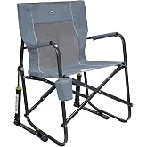 GCI Outdoor Freestyle Rocker Camping Chair | Portable Folding Rocking Chair with Solid, Durable Armrests, Drink Holder & Comf