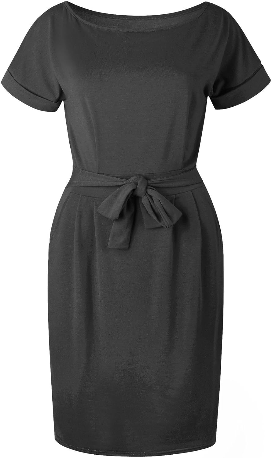 dark grey midi dress