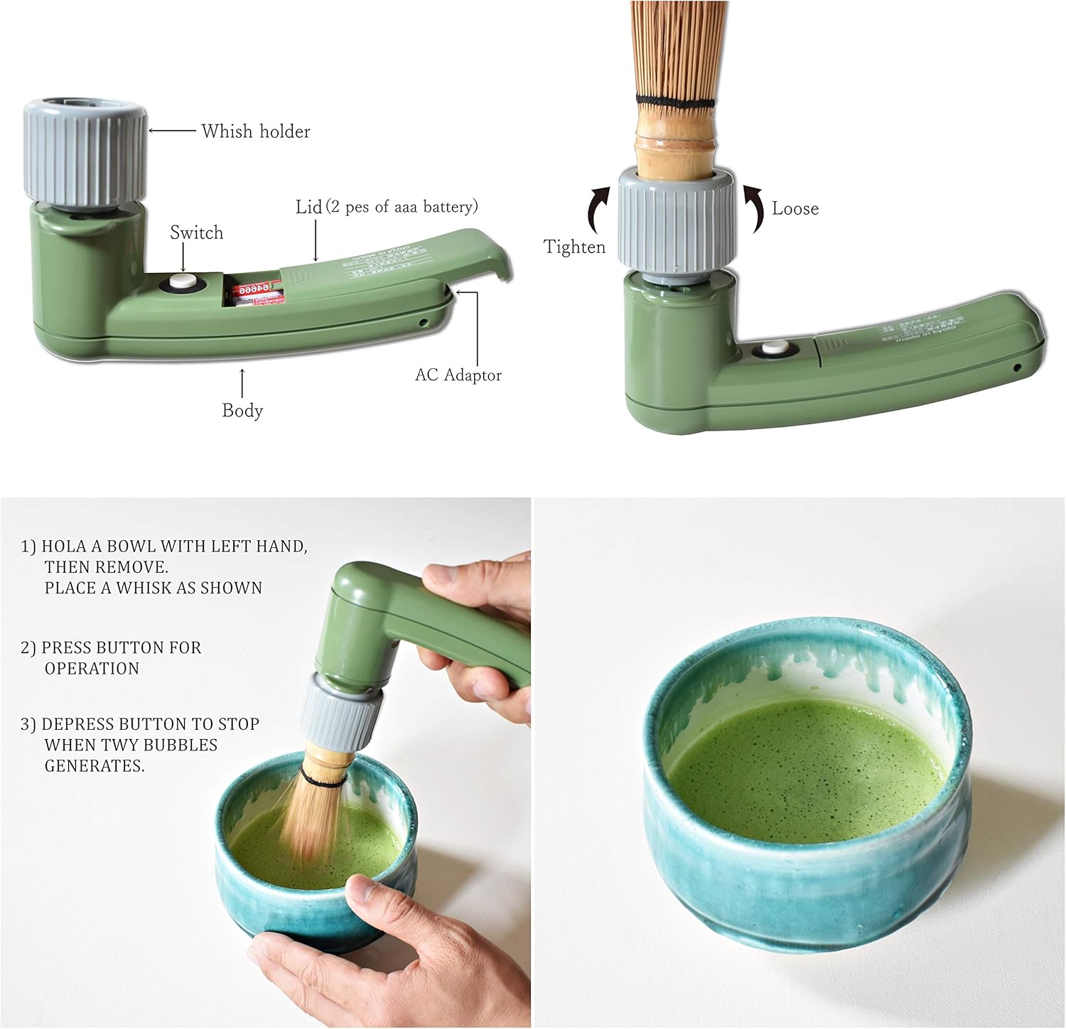 Matcha whisk electric mixer Natural Bamboo Chasen Stir Brush Matcha Green Tea Powder Electric