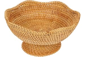 SEWACC Small Round Woven Storage Basket, Key Basket for Entryway, Wallet And Key Organizer, Multipurpose Tabletop for Kitchen