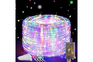 Heceltt 147ft LED Rope Lights Outdoor,450 LED Tube Lights with 8 Modes, IP65 Waterproof LED Rope Lighting for Patio Eaves Pool Party Backyards Garden Holiday Lights Decoration(Multicolor)