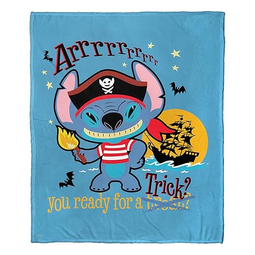 Northwest Lilo and Stitch Silk Touch Throw Blanket, 50" x 60", Pirate Stitch