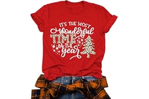 LHBNK Merry Christmas Shirts for Women Xmas Buffalo Plaid Tree Shirt Top Short Sleeve Casual Graphic Print T Shirt