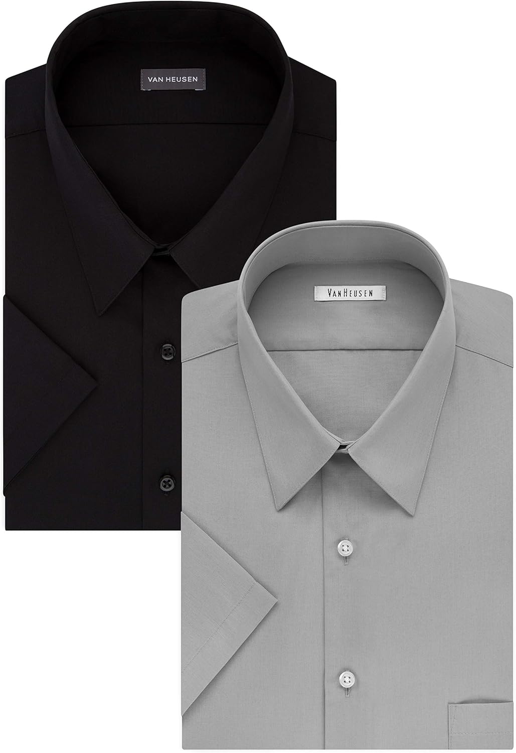 Van Heusen Men's BIG FIT Short Sleeve Dress Shirts Poplin Solid (Big and Tall) at  Men’s Clothing store