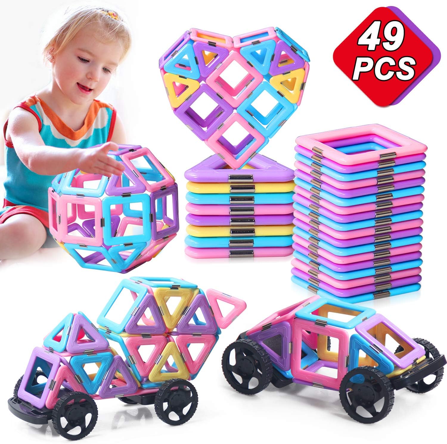 49PCS Castle Magnetic Blocks - Learning 