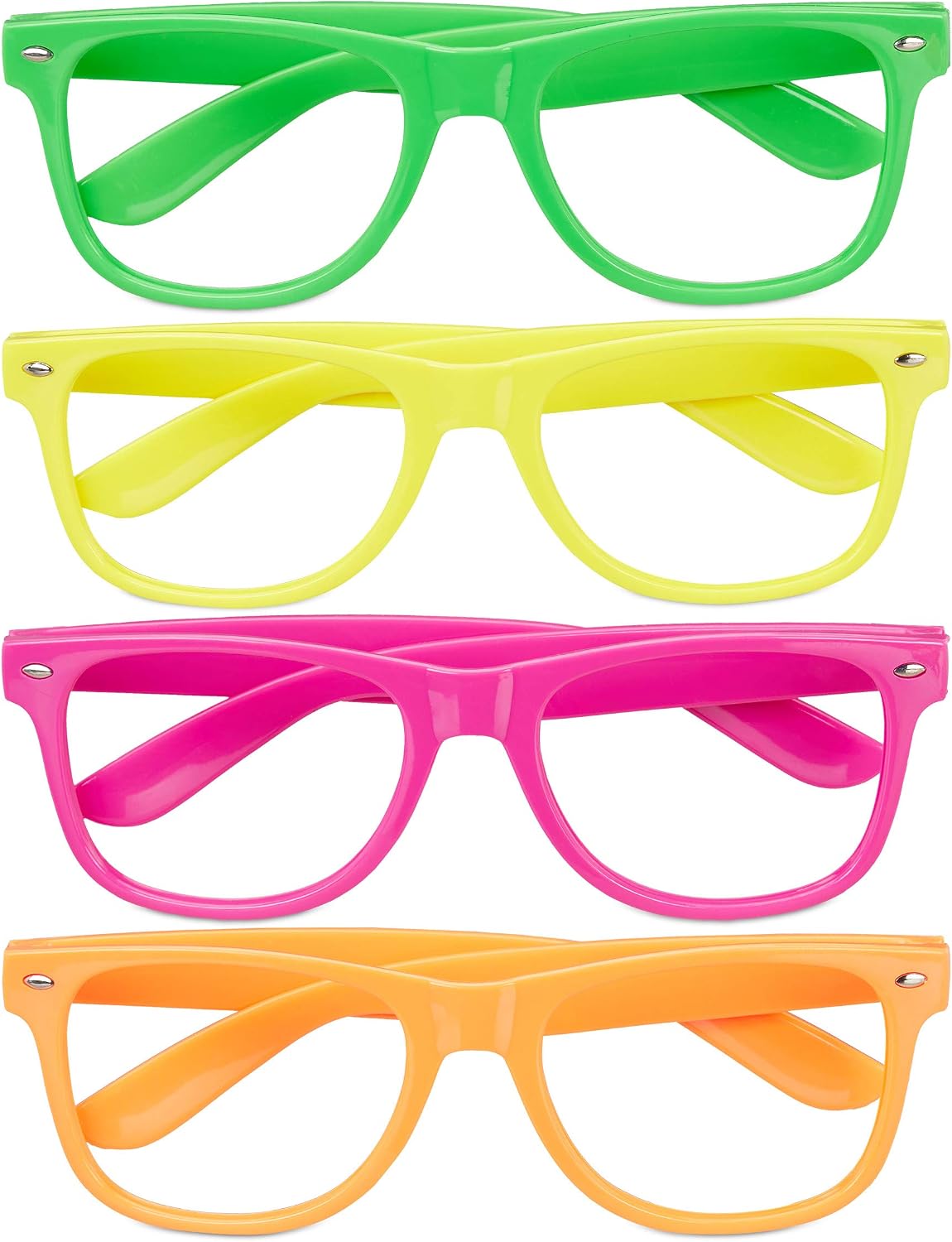 Relaxdays Party Glasses, Set of 4, Funny, Carnival, Halloween, Festival, No Lens H x W x D 4.5 x 14.5 x 15 cm, Colourful