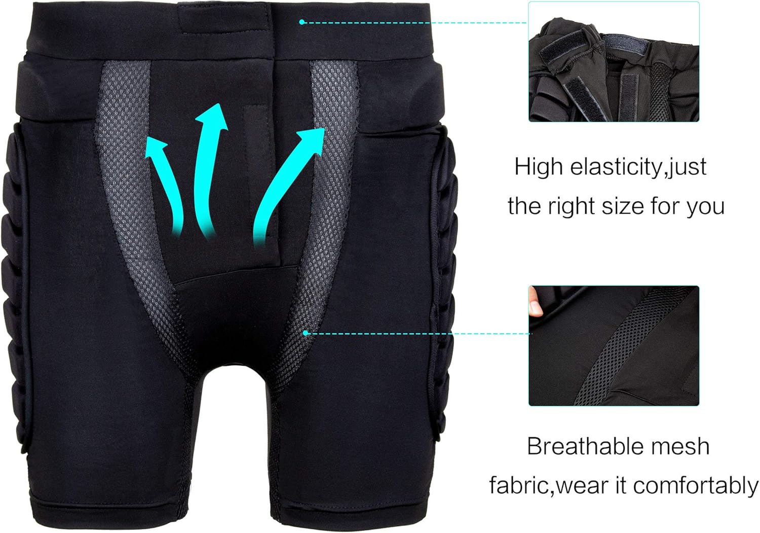 3D Padded Protective Shorts Hip Butt EVA Pad Short Pants Heavy Duty Gear Guard: Clothing