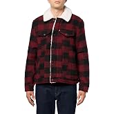 Levi's Men's Wool Blend Plaid Trucker With Sherpa Lining