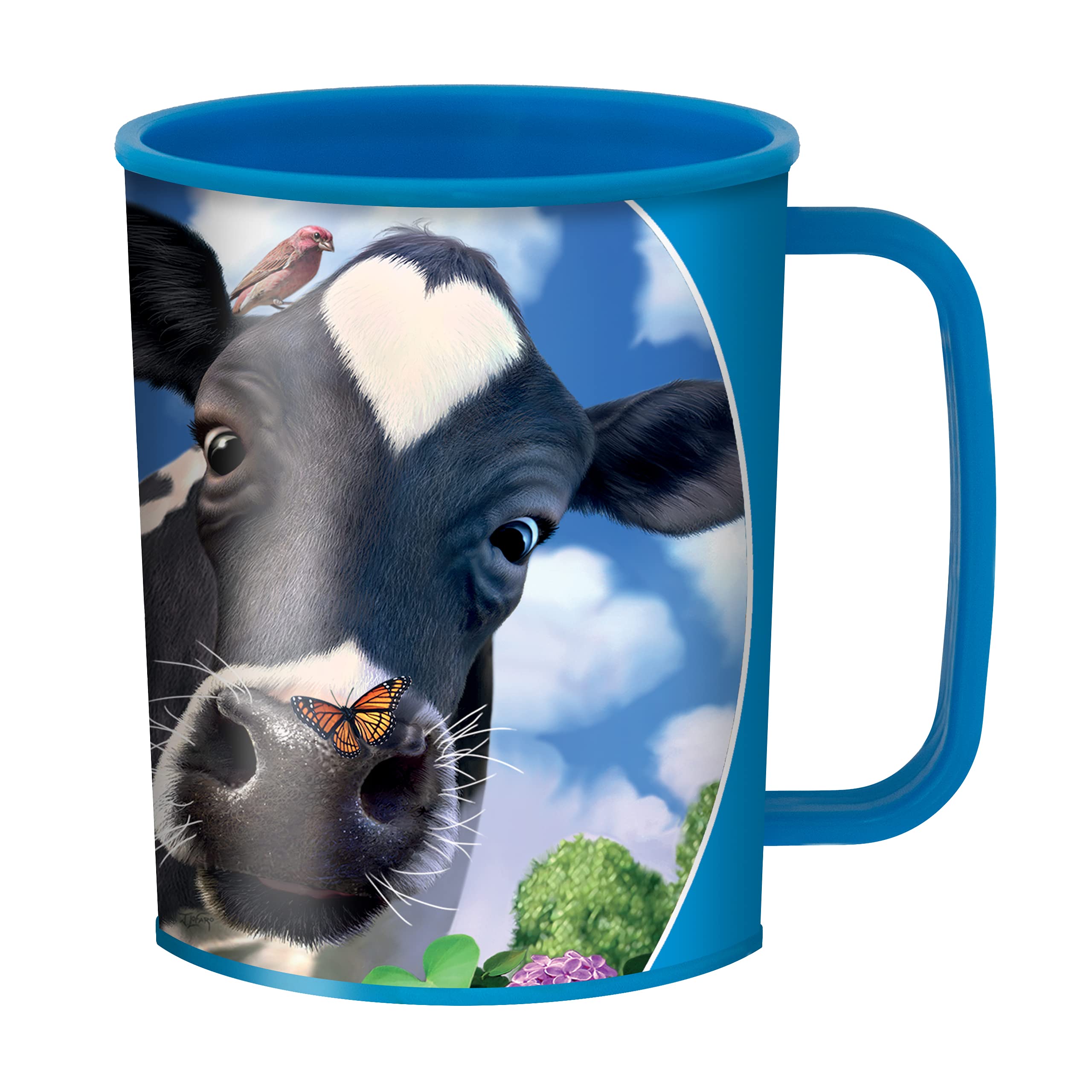 3D LiveLife Drinking Cup - Curious Cow from Deluxebase. 300ml Plastic Mug with Farm Theme, Reusable Coffee Cup, Portable Animal Tumbler for Camping, Picnic, Travel & Everyday Use. — image 1