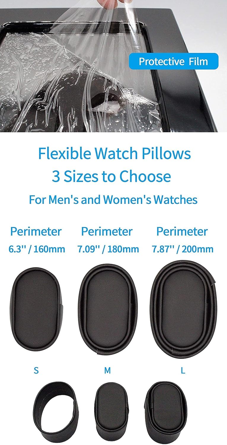 ORYX Double Watch Winders for Automatic Watches Box, Watch Rotator for 3 Sizes Watches with LED Light, Rotating Watch Case, Watch Shaker, Ac or Battery Powered Super Quiet Mabuchi Motor(Black+Black): Watches