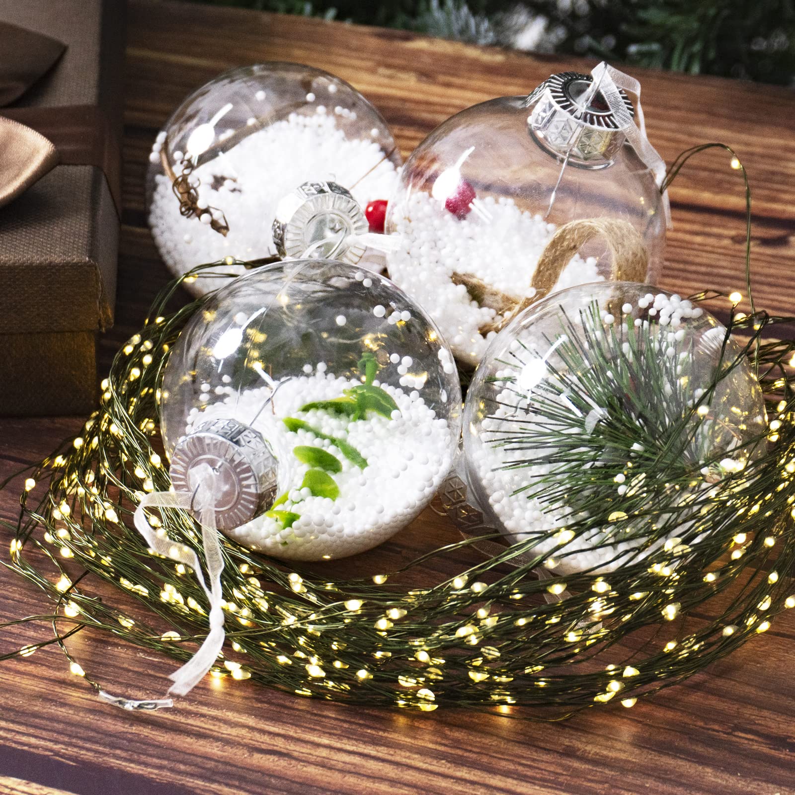 Christmas tree transparent ball decoration shatterproof Christmas ornaments center piece large hanging ball, suitable for holiday wedding party decoration — image 1