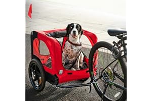 SDHYL Dog Bike Trailer, Portable Pet Bicycle Trailer on Wheel, Foldable Dogs Cart - Back/Front Entry, Storage Bag and Safety 