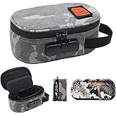 RYO TRUST Smell Proof Bag with Combination Lock, Odor Proof Bag with Metal Tray and Mini Pouch Pocket, Stash Box for Storage and Travel, Portable and Easy to Use, Camo