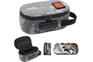 RYO TRUST Smell Proof Bag with Combination Lock, Odor Proof Bag with Metal Tray and Mini Pouch Pocket, Stash Box for Storage and Travel, Portable and Easy to Use, Camo