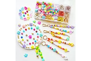 BOAJUNWU 492PCS Beaded Keychain Making Kit for Women,Acrylic Alphabet Bead Jewelry Making Kit Bag Charms DIY Key Chain Beads Supplies Crafts Accessoriess