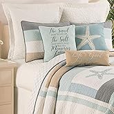 C&F Home Driftwood Shores Full/Queen Bed 3 Piece Quilt Set Summer Beach Bedding Ocean Themed Coastal Reversible Machine Washable Lightweight Pieced And Embroidered Bedspread Coverlet Bedding Comforter