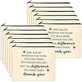 Coume 12 Pieces Employee Appreciation Gifts for Women Makeup Bags Bulk Thank You Valentines Gifts for Coworker Staff Nurse Inspirational Canvas Cosmetic Bag Teacher Social Worker Volunteer(Inspiring)