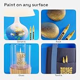 ARTISTRO Artistro 2 Gold Metallic Acrylic Paint Pens 3mm Medium Tip view 2