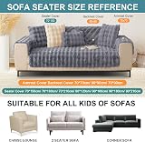SHANNA Thick Rabbit Plush Sofa Cover 1 2 3 Seater Grey 70x90cm Armrest view 3