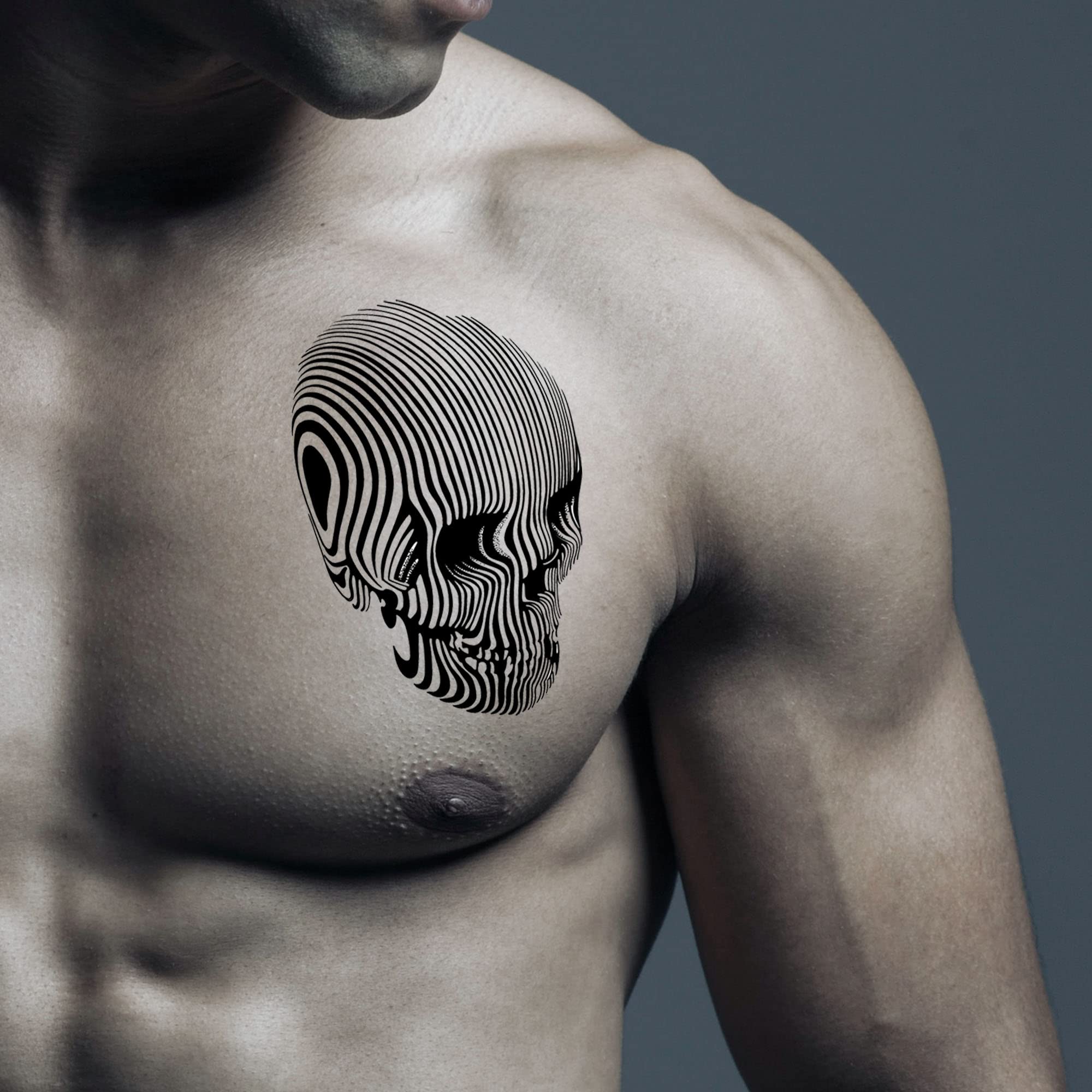 Photo 1 of **2pack*5X2Y Tattoo Tech, Long Lasting Temporary Tattoos, Last 1-2 Weeks, Waterproof, Semi Permanent Tattoo, Realistic look, No Adhesive, No reflection (Skull)