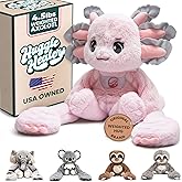 Huggle Healers Weighted Stuffed Animals for Adults, Teens and Kids - 36 Inch Long Plush Arms Pink Stuffed Animal for Hugs - 4.5lb Axolotl Plushies - Ula Axolotl