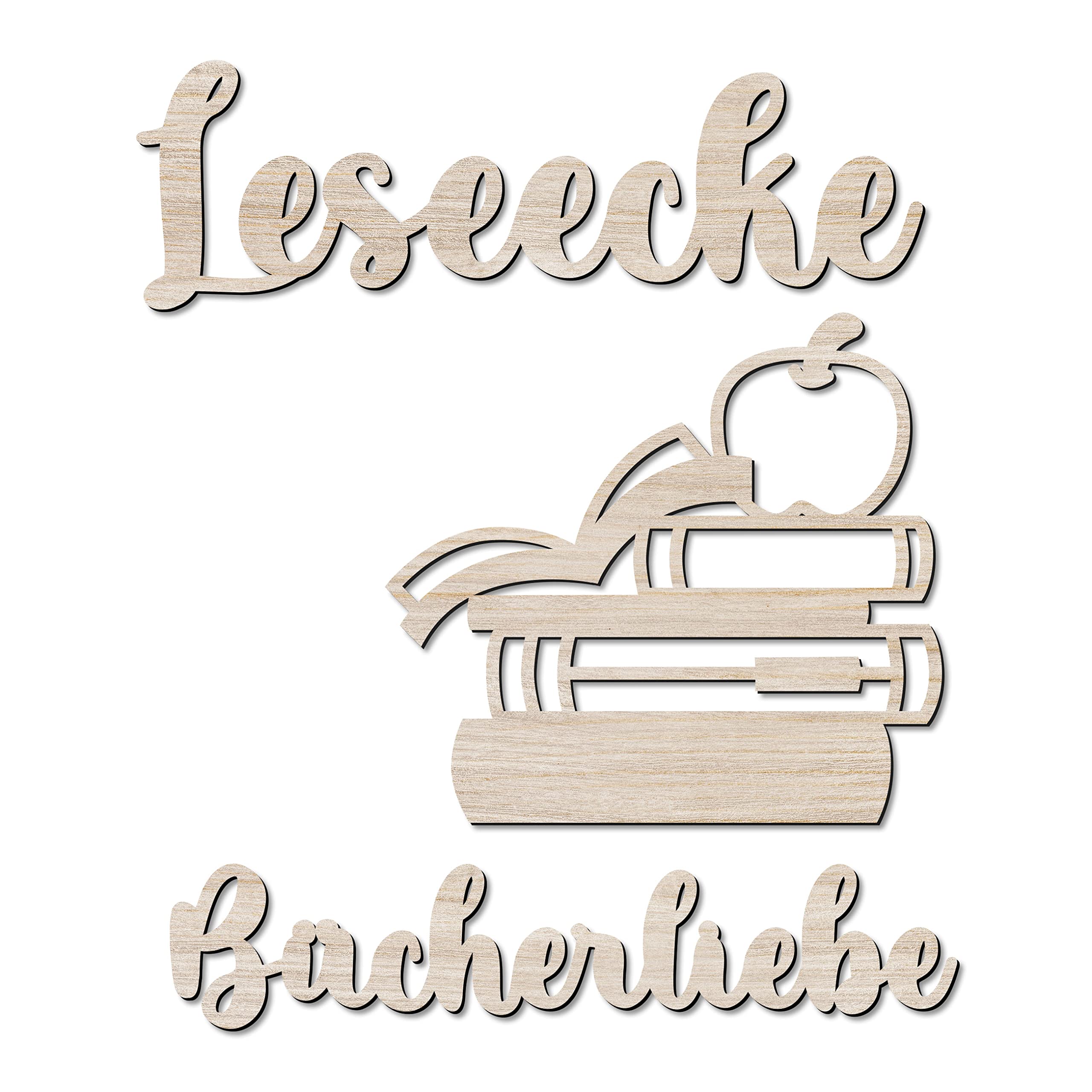 Papierdrachen Wooden Wall Decoration - Ideal Decoration for Children's Room & Office - Wooden Cutout - Vintage - Boho - Size Approx. 38 x 31 cm - Reading Corner - Set 4