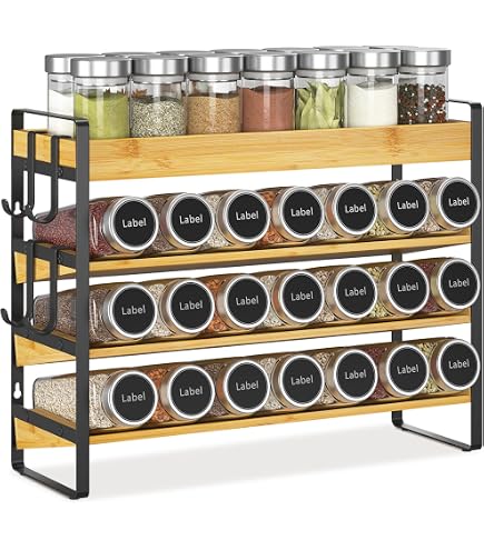 Étagère à épices 4 niveaux - Étagère à épices métallique autonome de petite taille pour 24 bouteilles, organisateur de bouteilles d'assaisonnement pour comptoir de cuisine, placard, garde-manger
